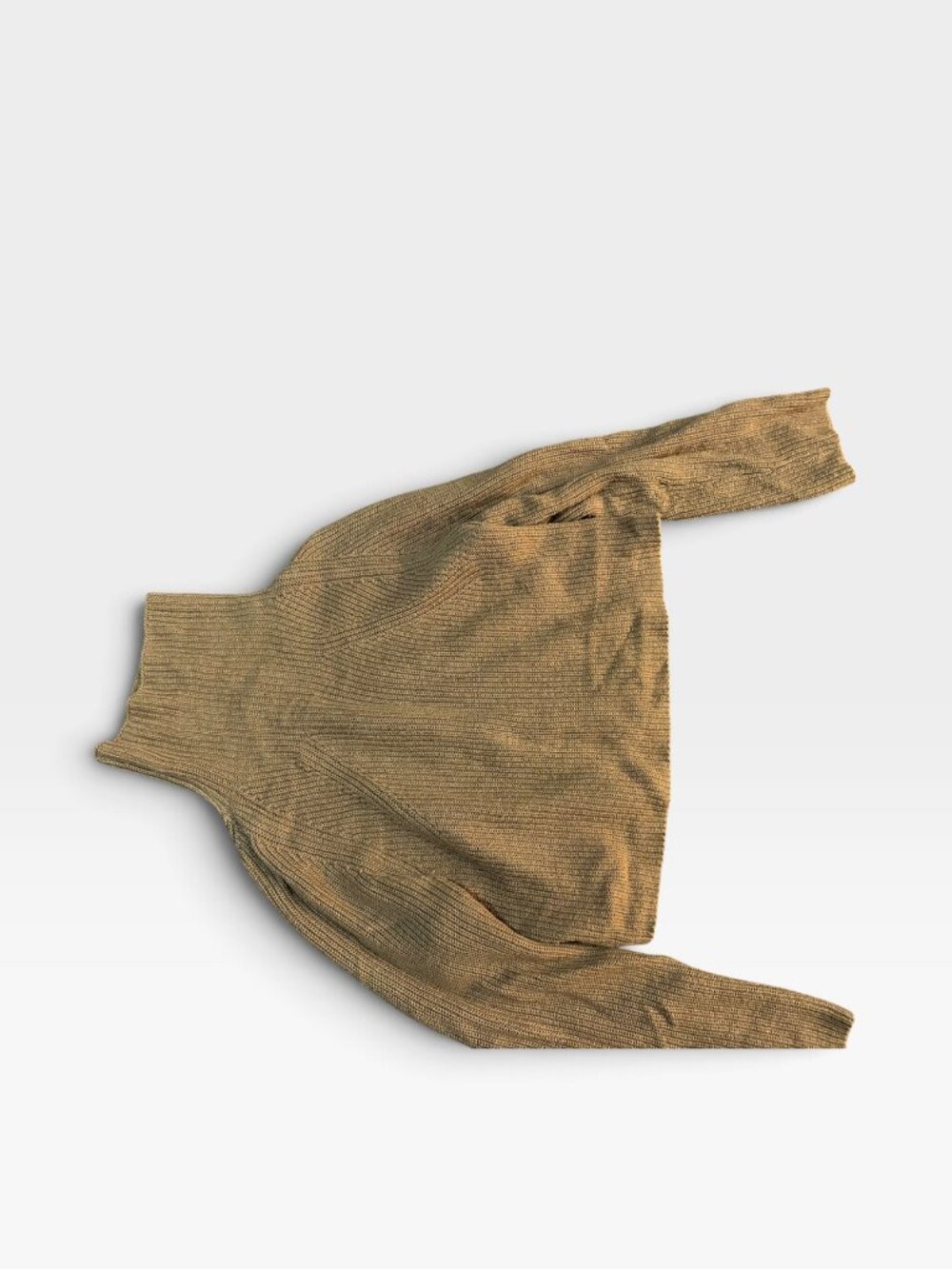 Leith Tan Turtleneck Sweater Size S Ribbed Knit Camel